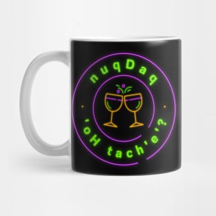 Where's the Bar? - nuqDaq 'oH tach'e'? Revised Neon Sign Version (MD23KL005) Mug